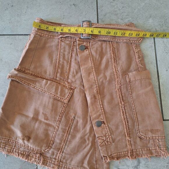 Free People Women's Brown Mini‎ Skirt Size 4 - Picture 6 of 7